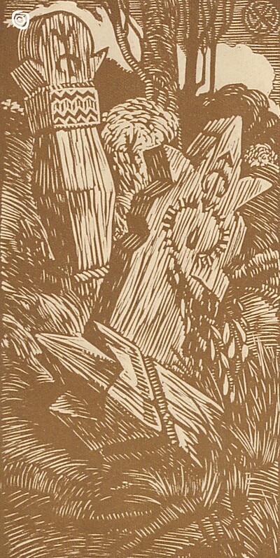 "Pazdury na żalniku", miejscowość nieznana, 1923 r.