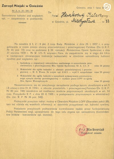 Dokument - Odezwa, Warszawa, 1926 r.