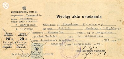 Dokument - Wągrowiec, 1949 r.