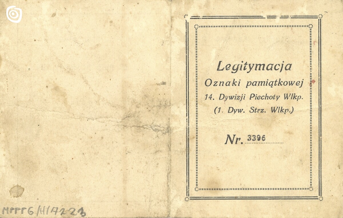 Dokument - Legitymacja, Poznań, 1934 r.