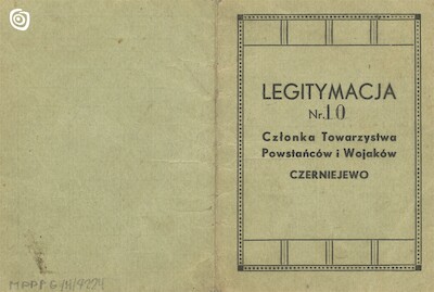 Dokument - Legitymacja, Czerniejewo, 1933 r.