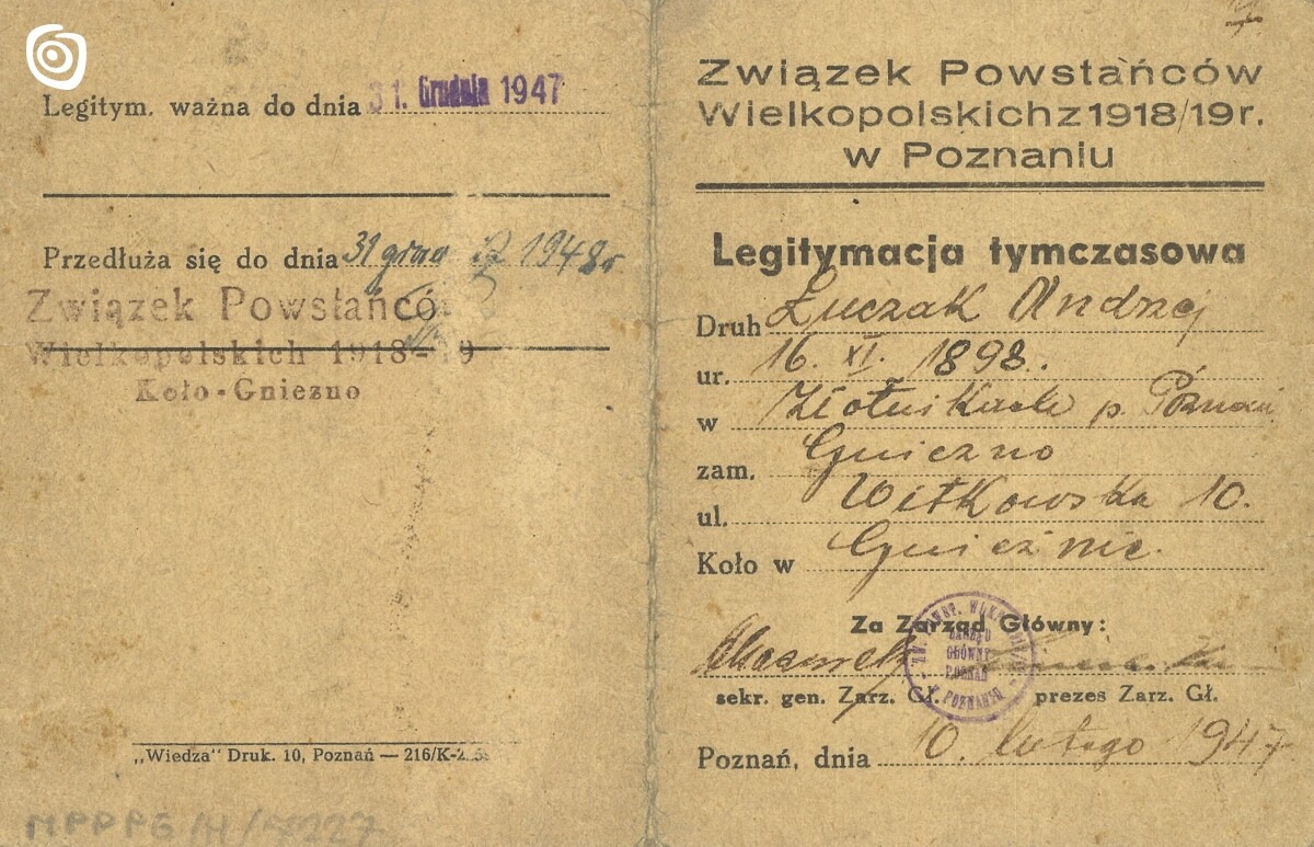 Dokument - Legitymacja, Poznań, 1947 r.